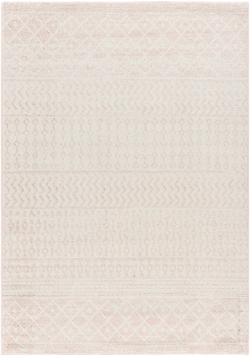 Contemporary Mondern look Ivory and Peach area rug