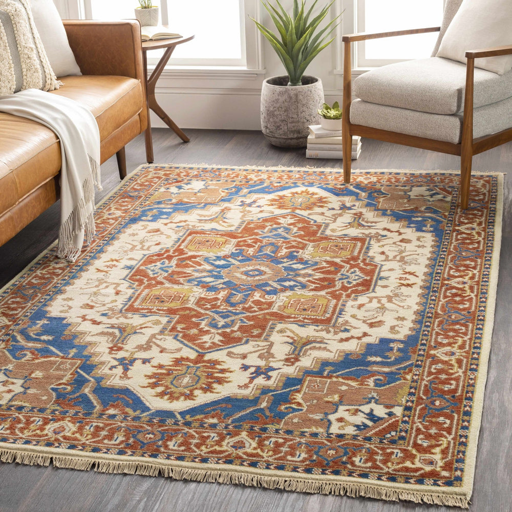 Kekaha Traditional Style Rust And Ivory Hand Knotted Area Rug - The Rug Decor