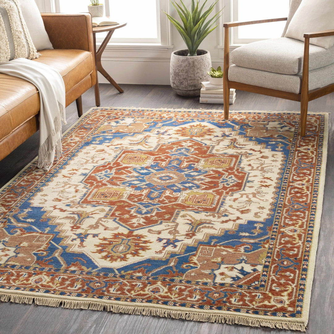 Kekaha Traditional Style Rust And Ivory Hand Knotted Area Rug - The Rug Decor