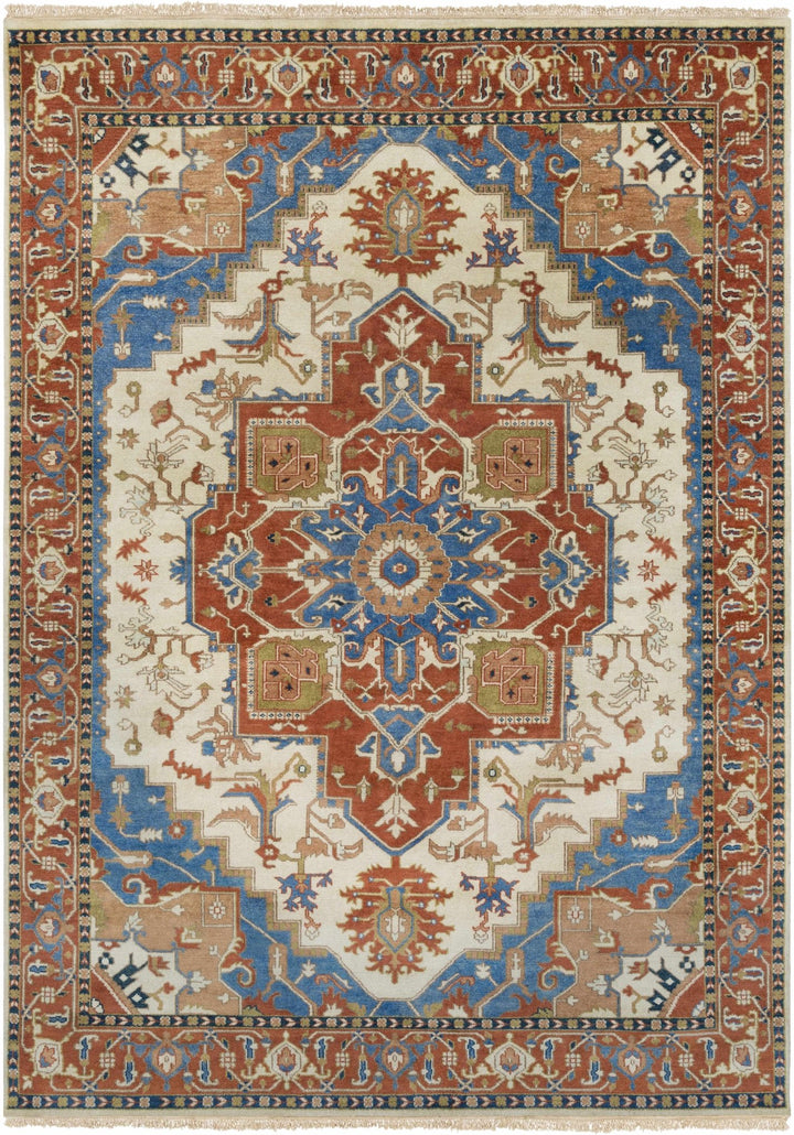 Kekaha Traditional Style Rust And Ivory Hand Knotted Area Rug - The Rug Decor