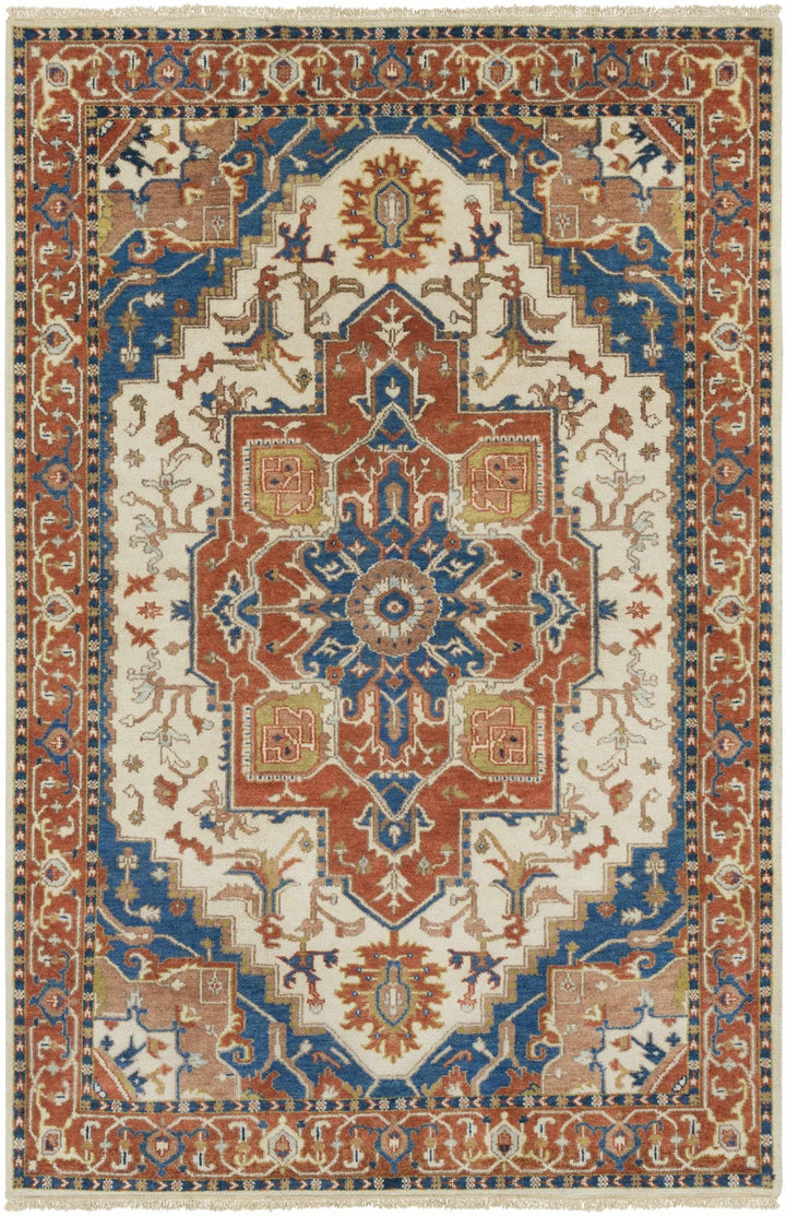 Kekaha Traditional Style Rust And Ivory Hand Knotted Area Rug - The Rug Decor