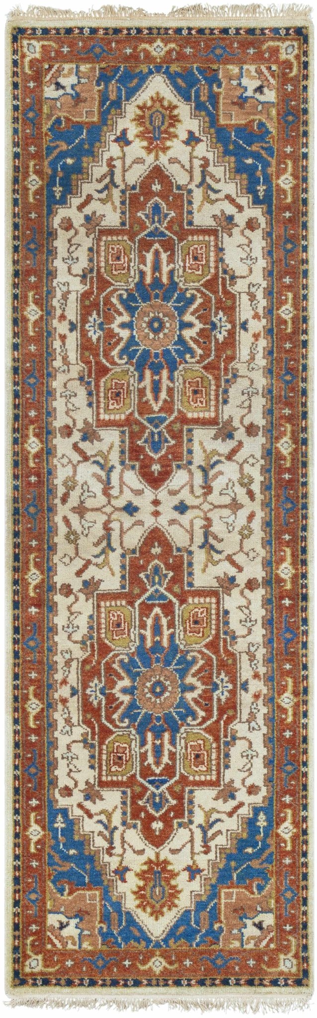 Kekaha Traditional Style Rust And Ivory Hand Knotted Area Rug - The Rug Decor