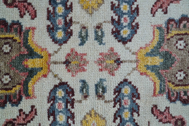 Kelly Turkish Design Ivory And Blue Hand Knotted Wool Rug - The Rug Decor