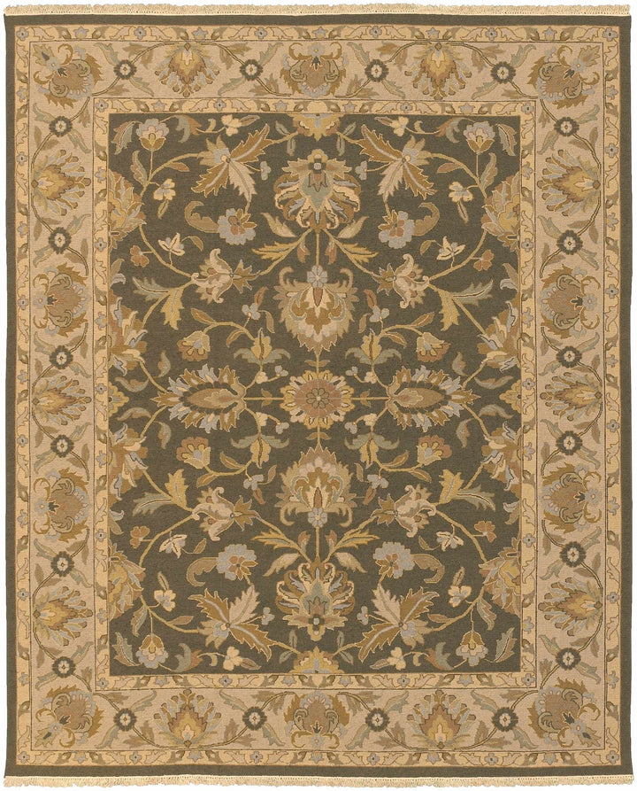 Kelseyville Traditional Floral Design Olive Hand Knotted Area Rug - The Rug Decor