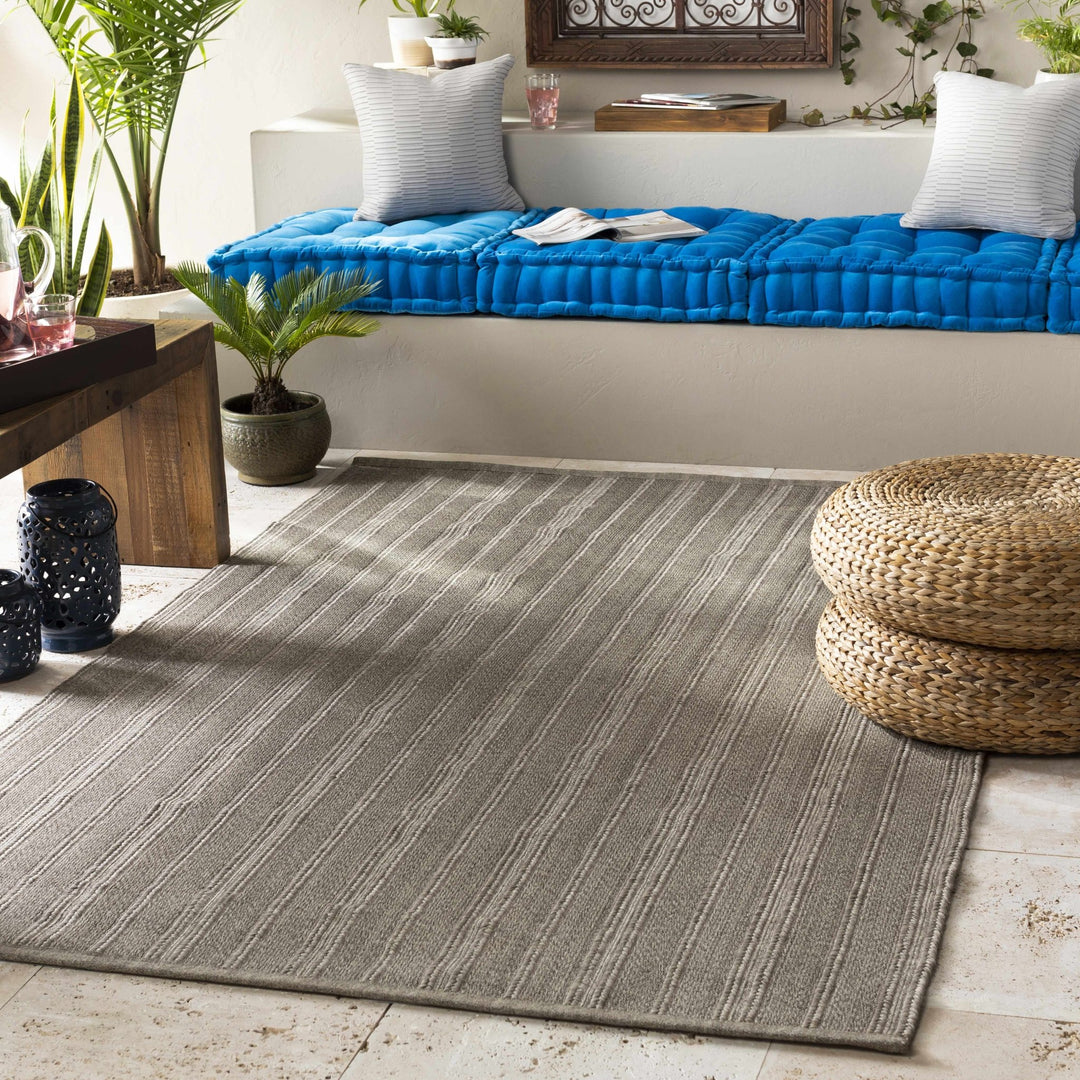 Kempston Taupe Modern Style Hand Woven Outdoor Area Rug - The Rug Decor