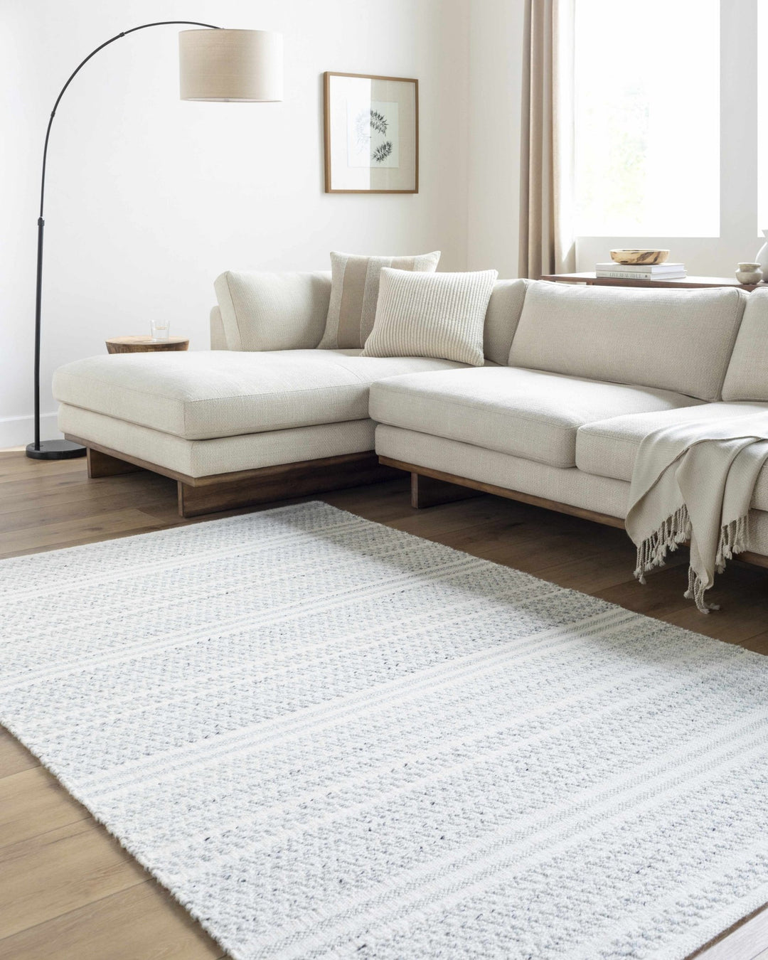 Kendi Ivory Modern Style Hand Woven Wool Area Rug - The Rug Decor