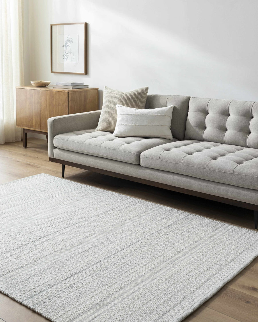 Kendi Modern Abstract Ivory And Gray Rug - The Rug Decor