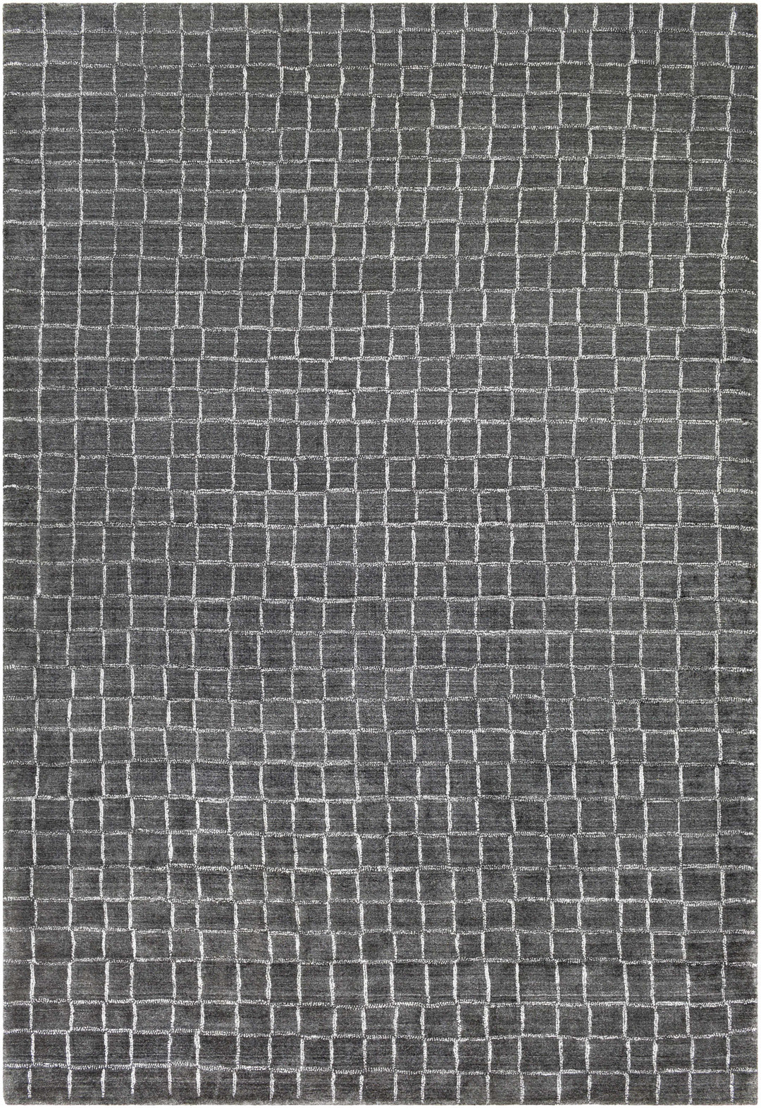 Kenesaw Modern Geometrical Charcoal Hand Knotted Area Rug