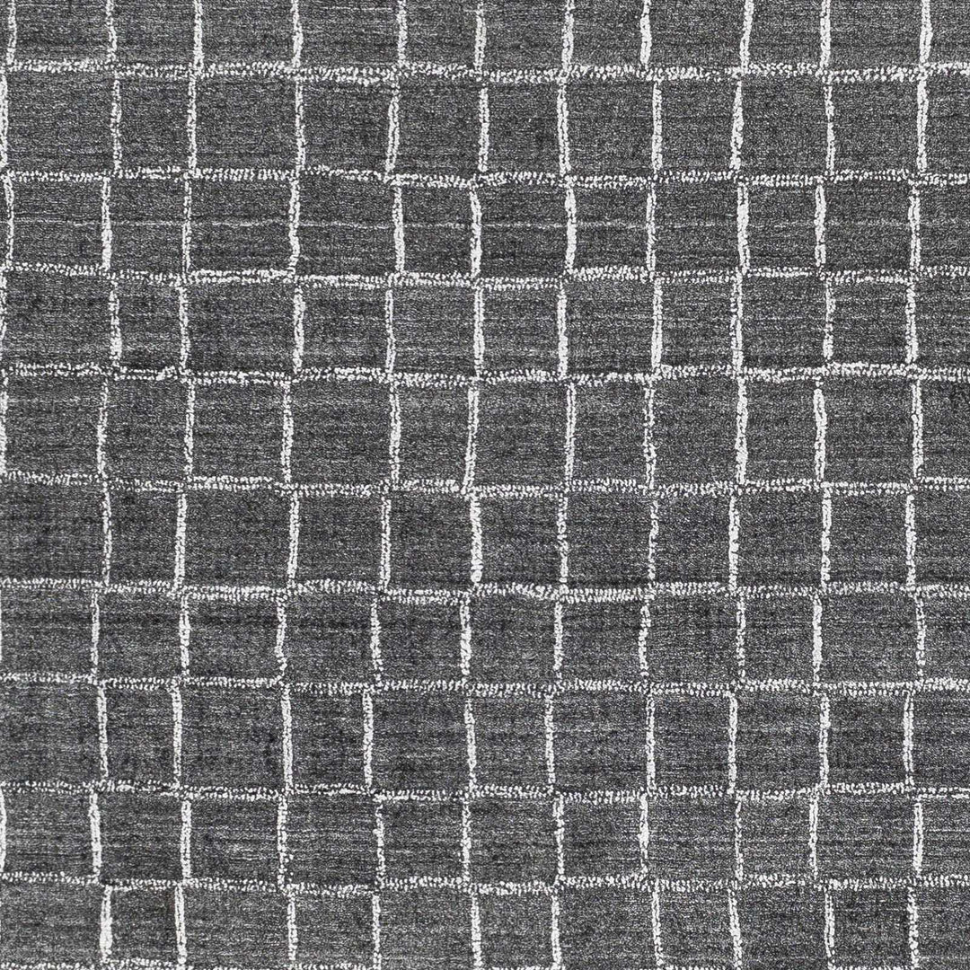 Kenesaw Modern Geometrical Charcoal Hand Knotted Area Rug