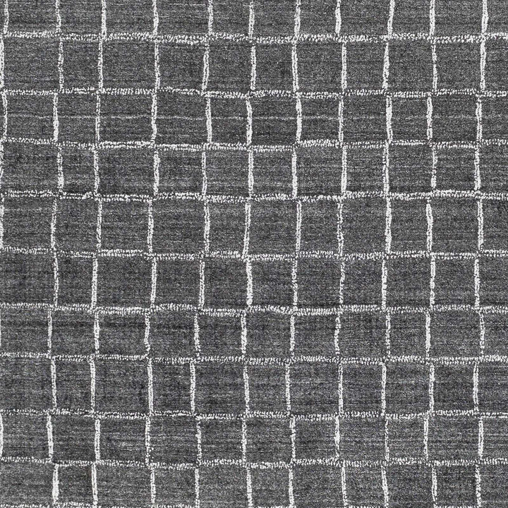 Kenesaw Modern Geometrical Charcoal Hand Knotted Area Rug