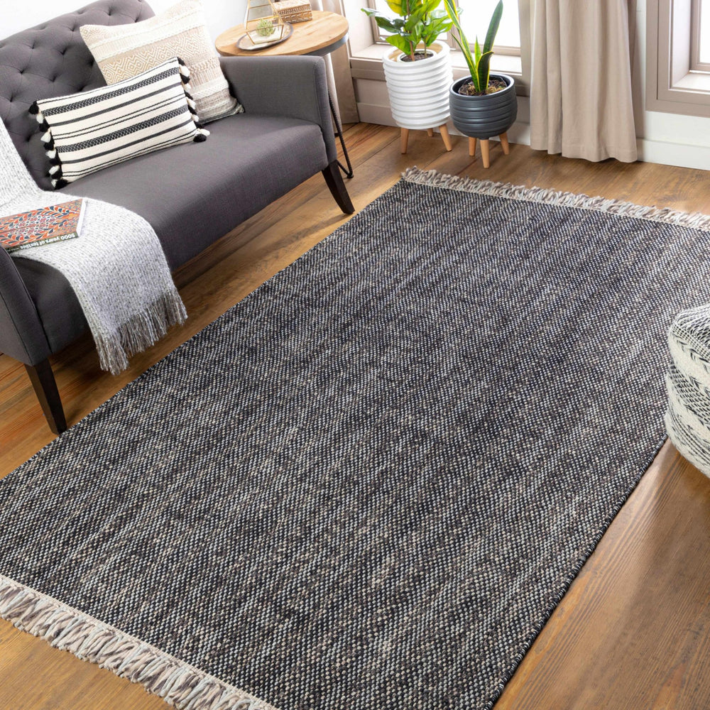 Kenora Black And Ivory Modern Style Hand Woven Area Rug - The Rug Decor