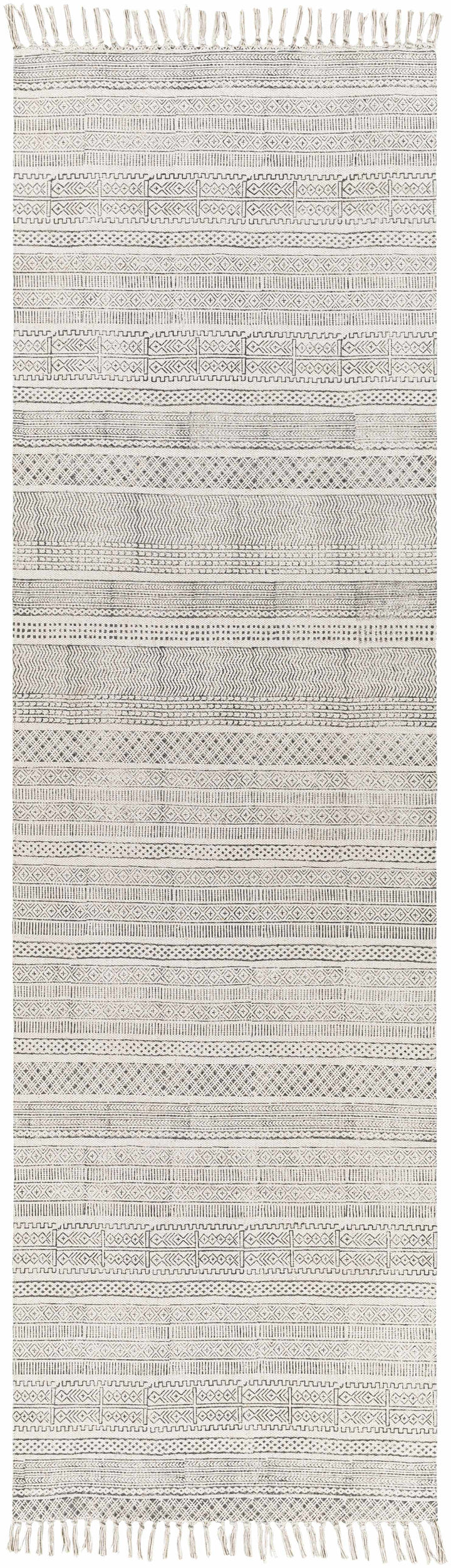Kentville Modern Stripes Ivory And Charcoal Hand Woven Area Rug