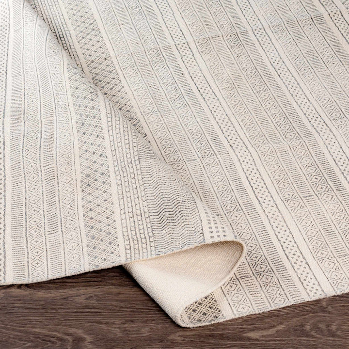 Kentville Modern Stripes Ivory And Charcoal Hand Woven Area Rug