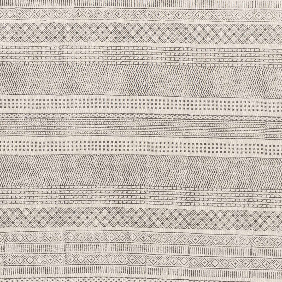 Kentville Modern Stripes Ivory And Charcoal Hand Woven Area Rug