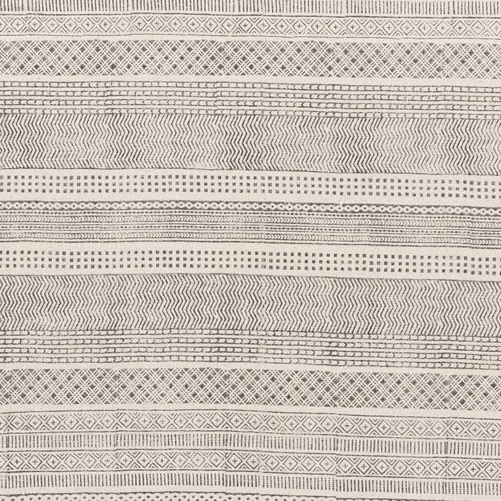 Kentville Modern Stripes Ivory And Charcoal Hand Woven Area Rug