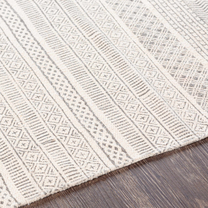 Kentville Modern Stripes Ivory And Charcoal Hand Woven Area Rug - The Rug Decor