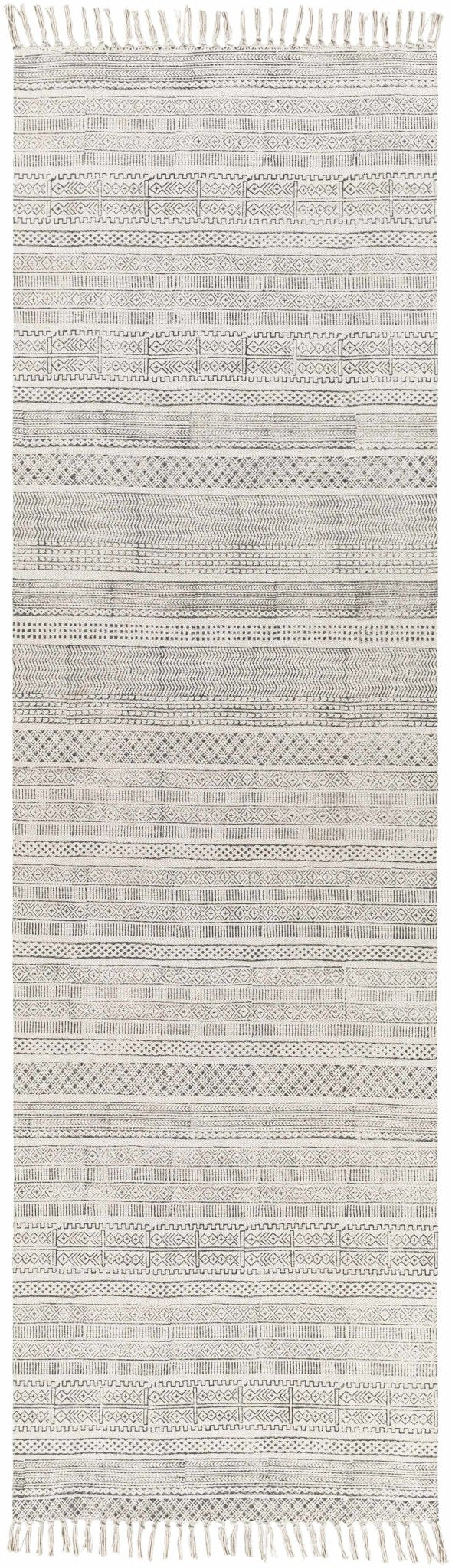 Kentville Modern Stripes Ivory And Charcoal Hand Woven Area Rug - The Rug Decor