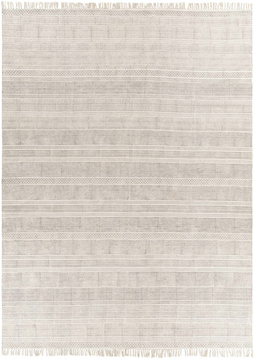 Kentville Modern Stripes Ivory And Charcoal Hand Woven Area Rug - The Rug Decor
