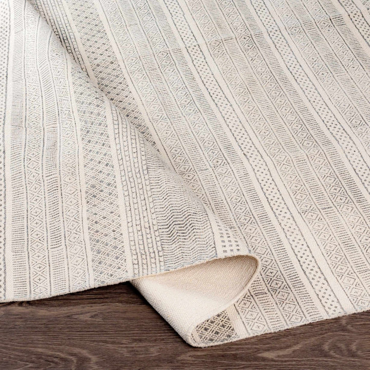 Kentville Modern Stripes Ivory And Charcoal Hand Woven Area Rug - The Rug Decor