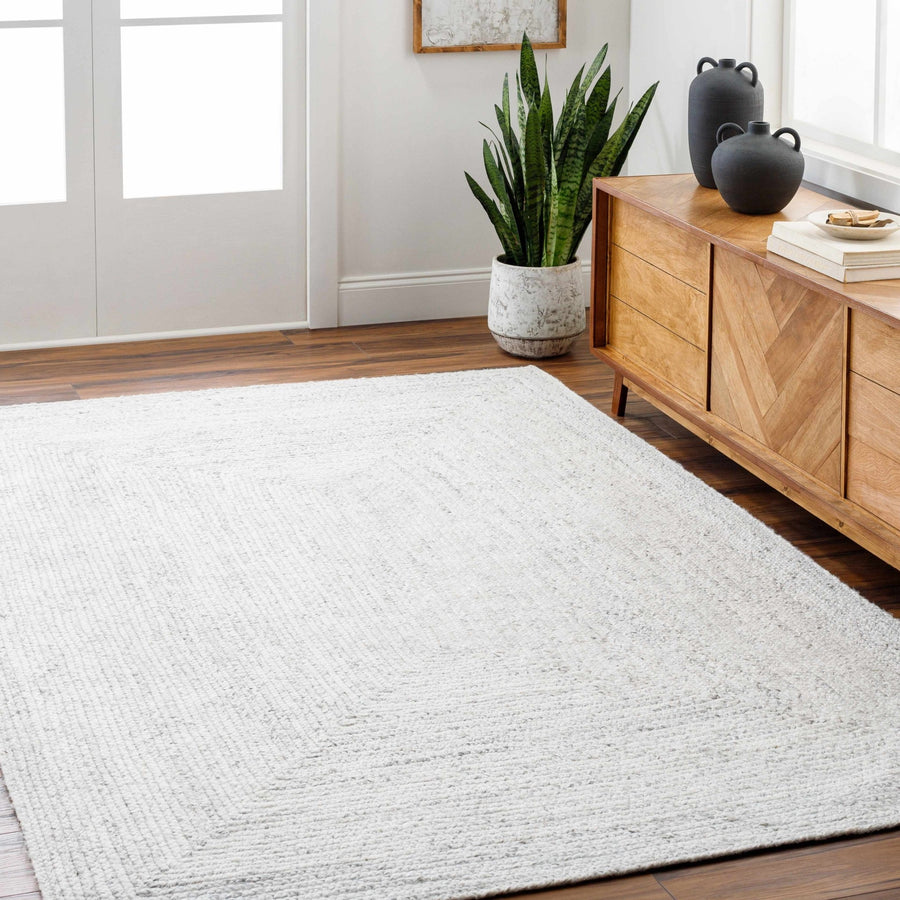 Kenyi Contemporary Abstract White And Gray Rug - The Rug Decor