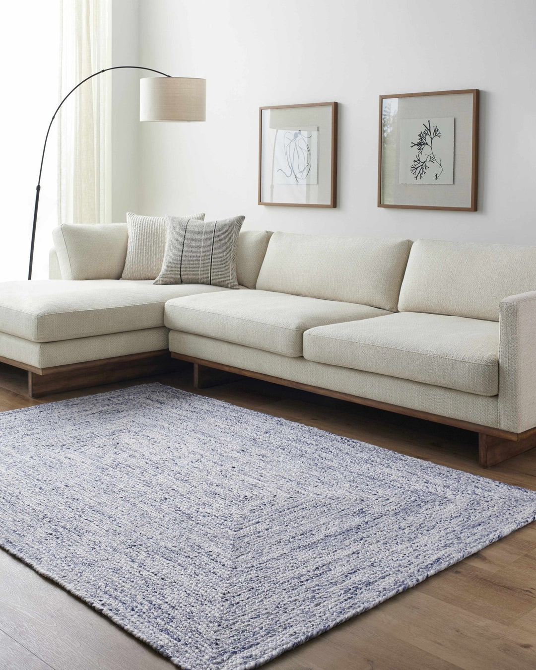 Kenyi Contemporary Solid Design Navy Hand Woven Rug - The Rug Decor