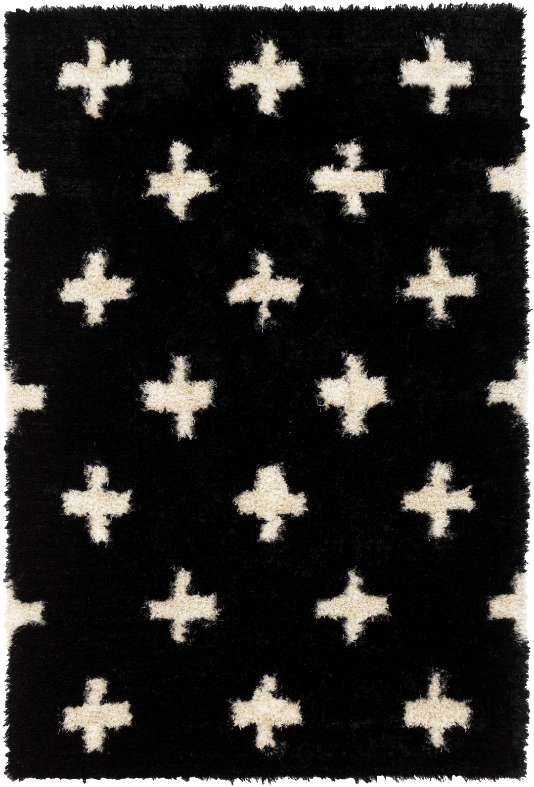 Keperra Modern Style Black And Ivory Hand Tufted Area Rug