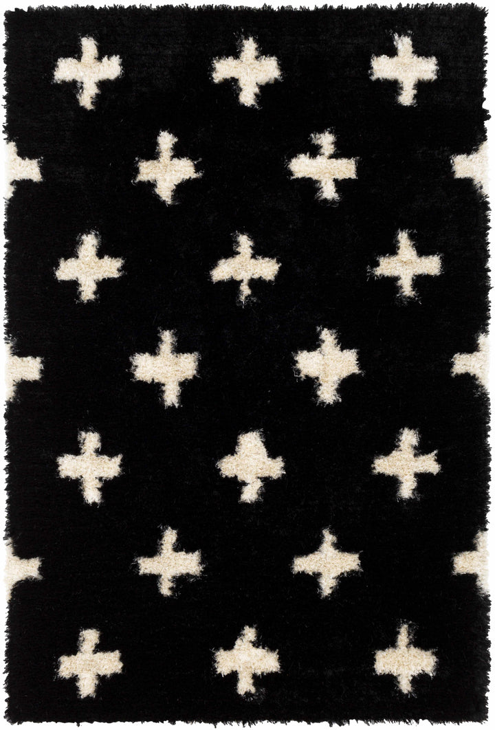 Keperra Modern Style Black And Ivory Hand Tufted Area Rug