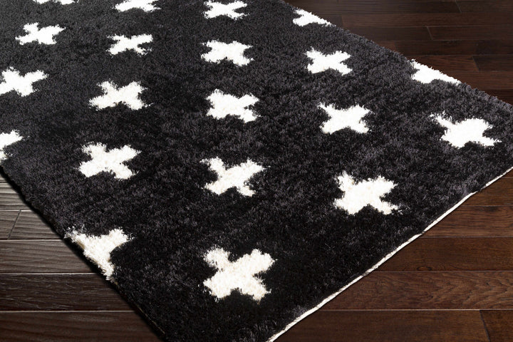Keperra Modern Style Black And Ivory Hand Tufted Area Rug