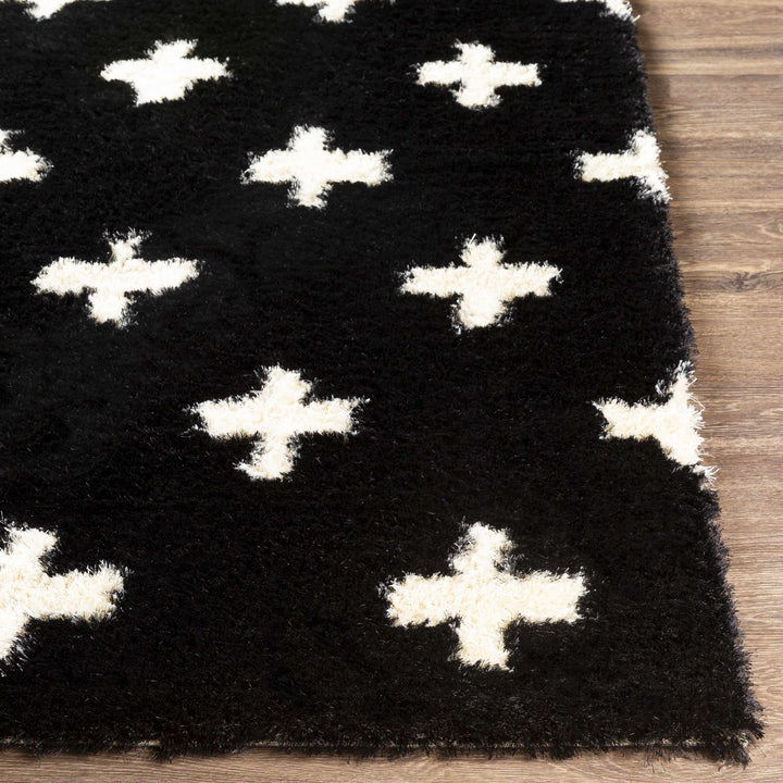 Keperra Modern Style Black And Ivory Hand Tufted Area Rug