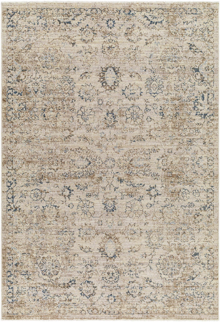 Keran Traditional Beige And Blue Area Rug - The Rug Decor