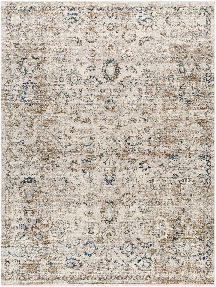 Keran Traditional Beige And Blue Area Rug - The Rug Decor