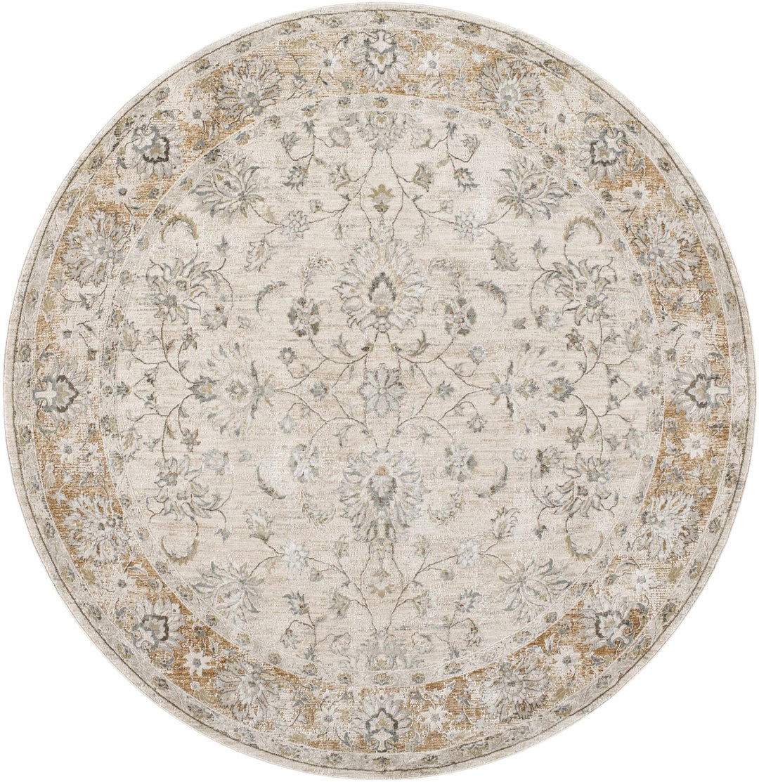 Kerem Traditional Floral Design Cream And Gray Area Rug - The Rug Decor