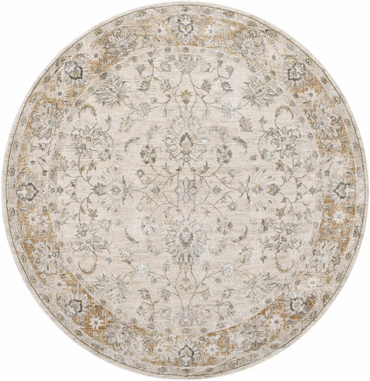 Kerem Traditional Floral Design Cream And Gray Area Rug - The Rug Decor