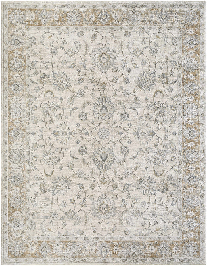 Kerem Traditional Floral Design Cream And Gray Area Rug - The Rug Decor