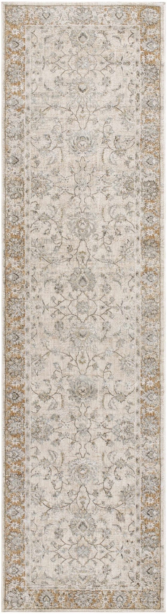 Kerem Traditional Floral Design Cream And Gray Area Rug - The Rug Decor