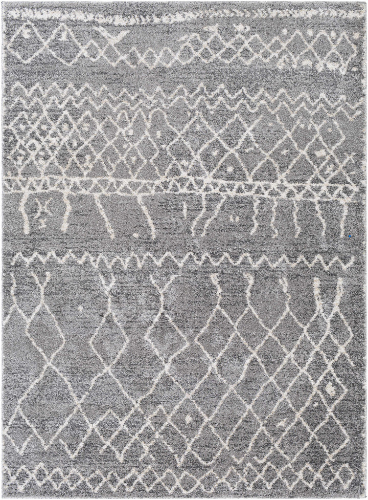 Kessingland Gray And Ivory Modern Geometrical Design Area Rug