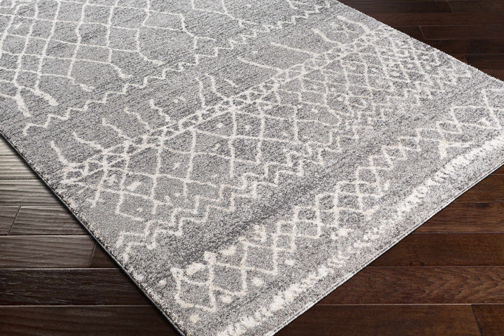 Kessingland Gray And Ivory Modern Geometrical Design Area Rug