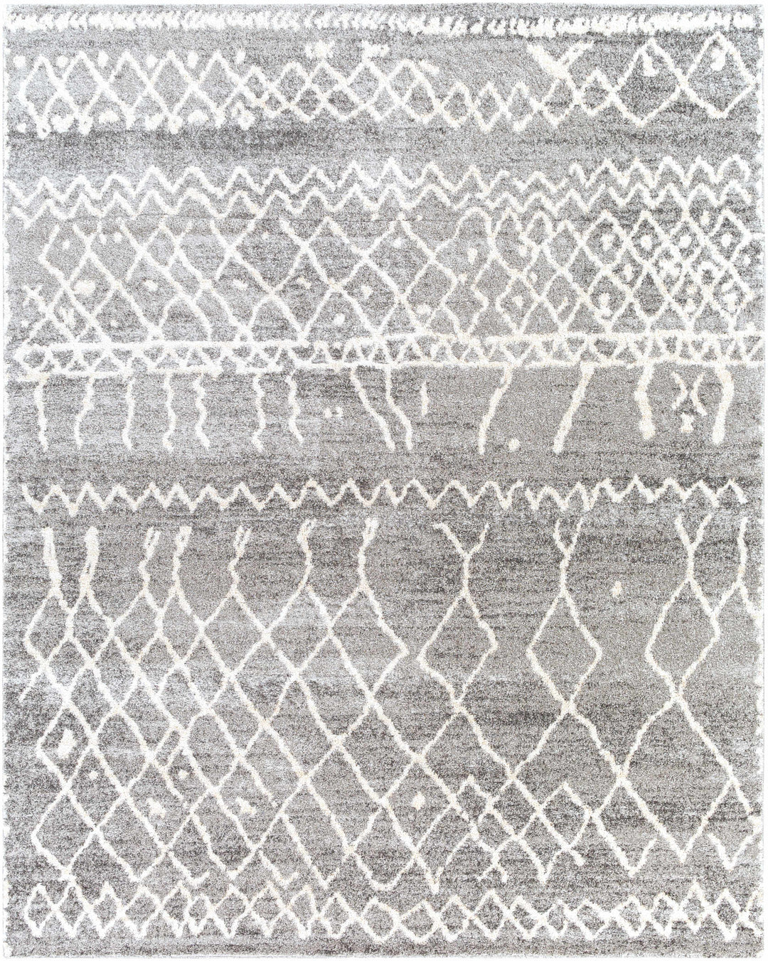 Kessingland Gray And Ivory Modern Geometrical Design Area Rug