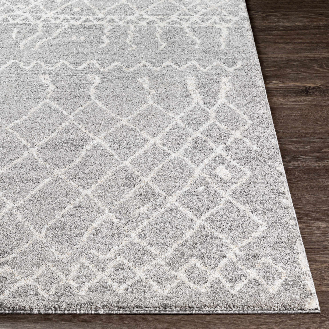 Kessingland Gray And Ivory Modern Geometrical Design Area Rug