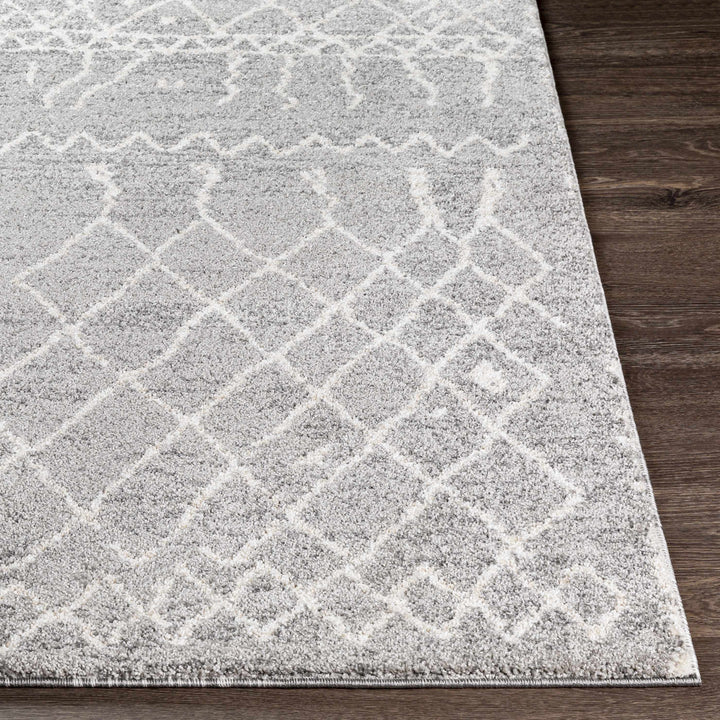 Kessingland Gray And Ivory Modern Geometrical Design Area Rug