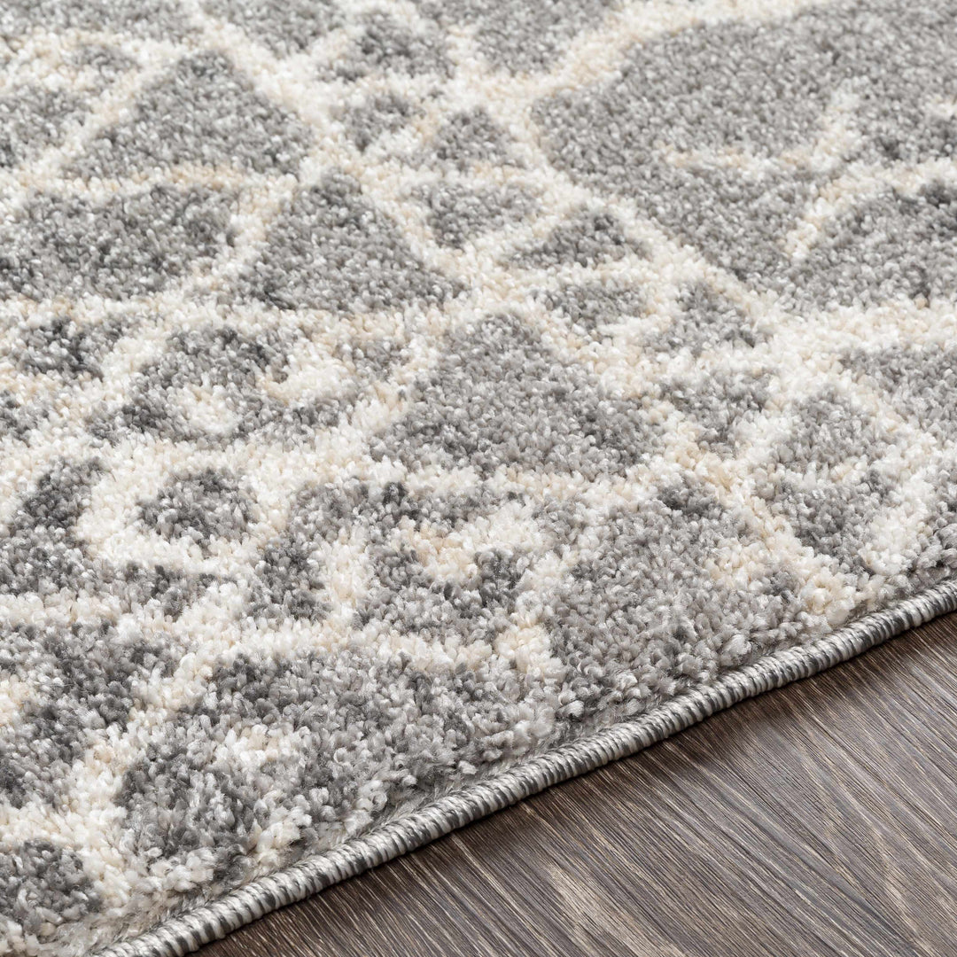 Kessingland Gray And Ivory Modern Geometrical Design Area Rug