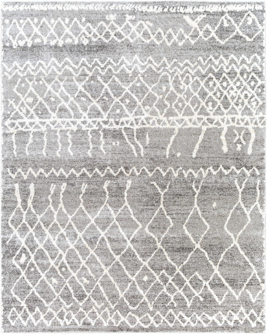 Kessingland Gray And Ivory Modern Geometrical Design Area Rug - The Rug Decor