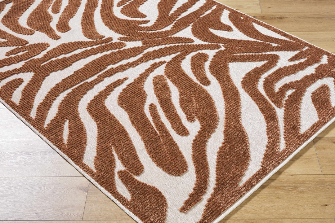 Keto Brown Contemporary Style Washable Area Rug - The Rug Decor