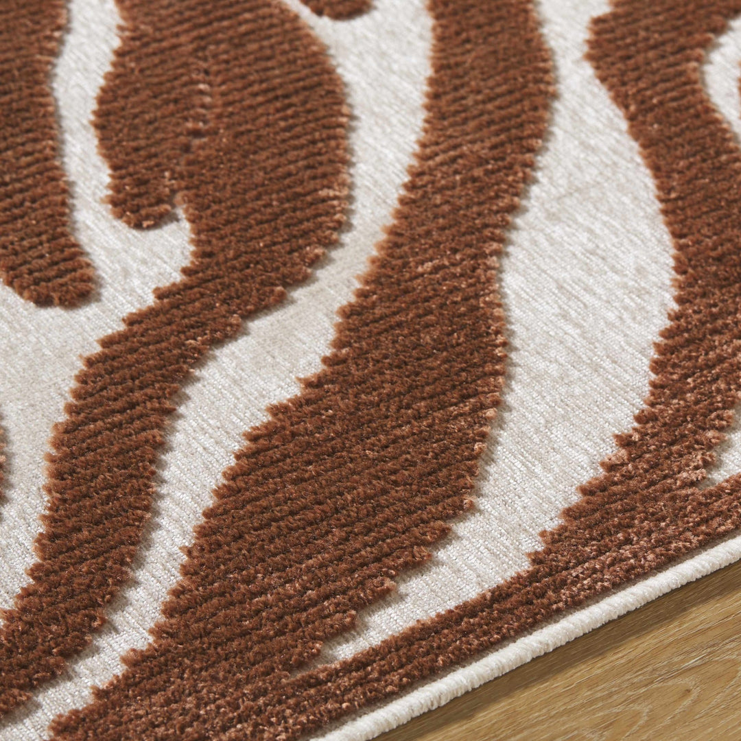 Keto Brown Contemporary Style Washable Area Rug - The Rug Decor
