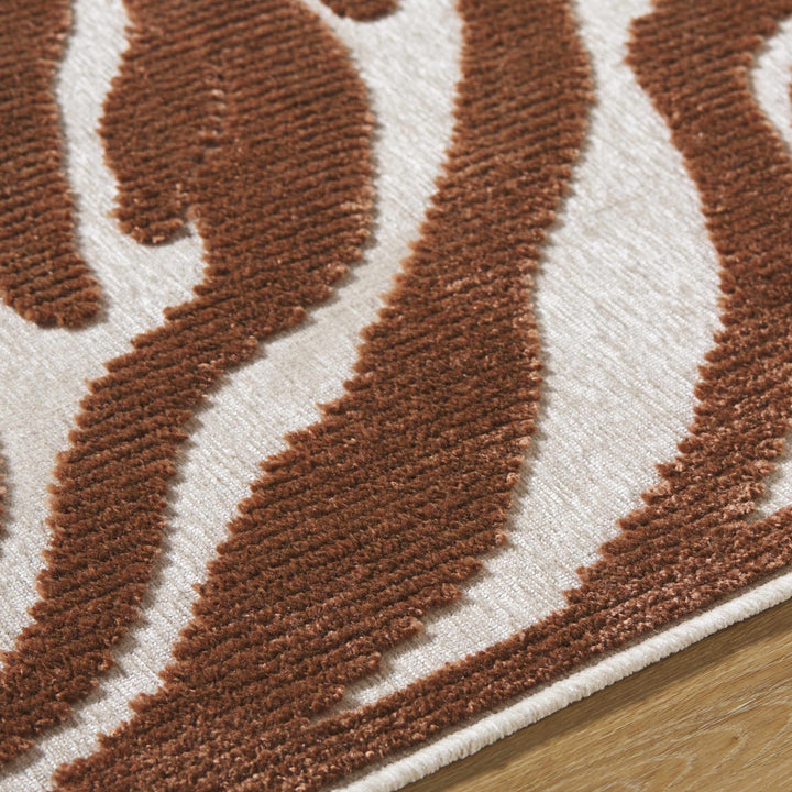 Keto Brown Contemporary Style Washable Area Rug - The Rug Decor