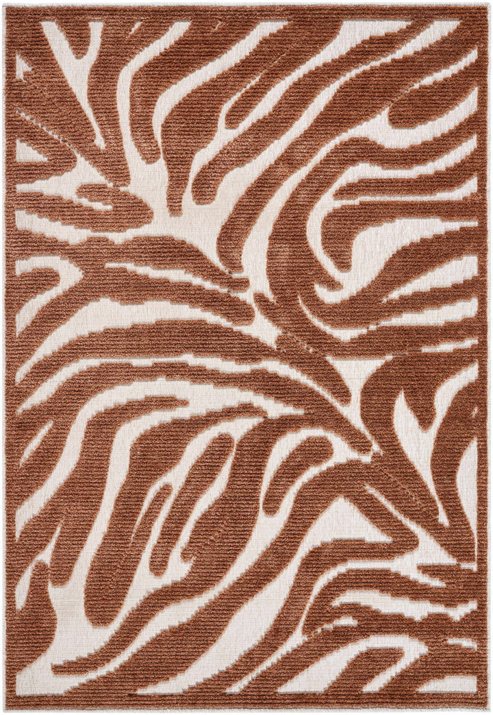 Keto Brown Contemporary Style Washable Area Rug - The Rug Decor