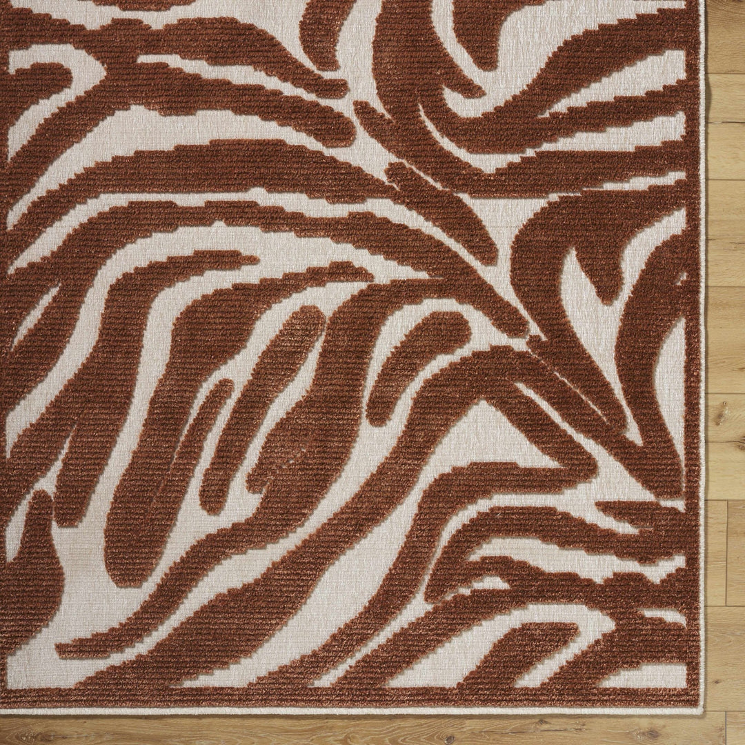Keto Brown Contemporary Style Washable Area Rug - The Rug Decor