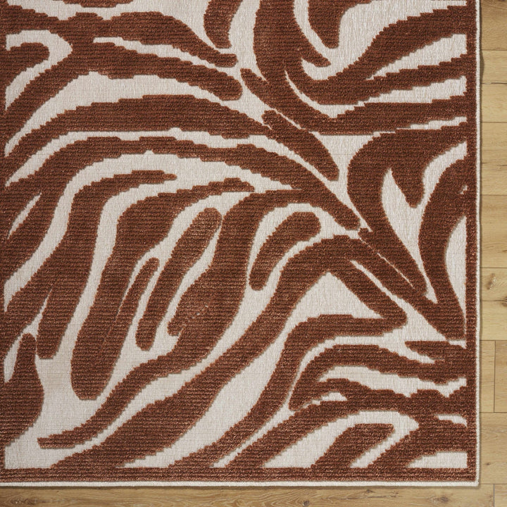 Keto Brown Contemporary Style Washable Area Rug - The Rug Decor