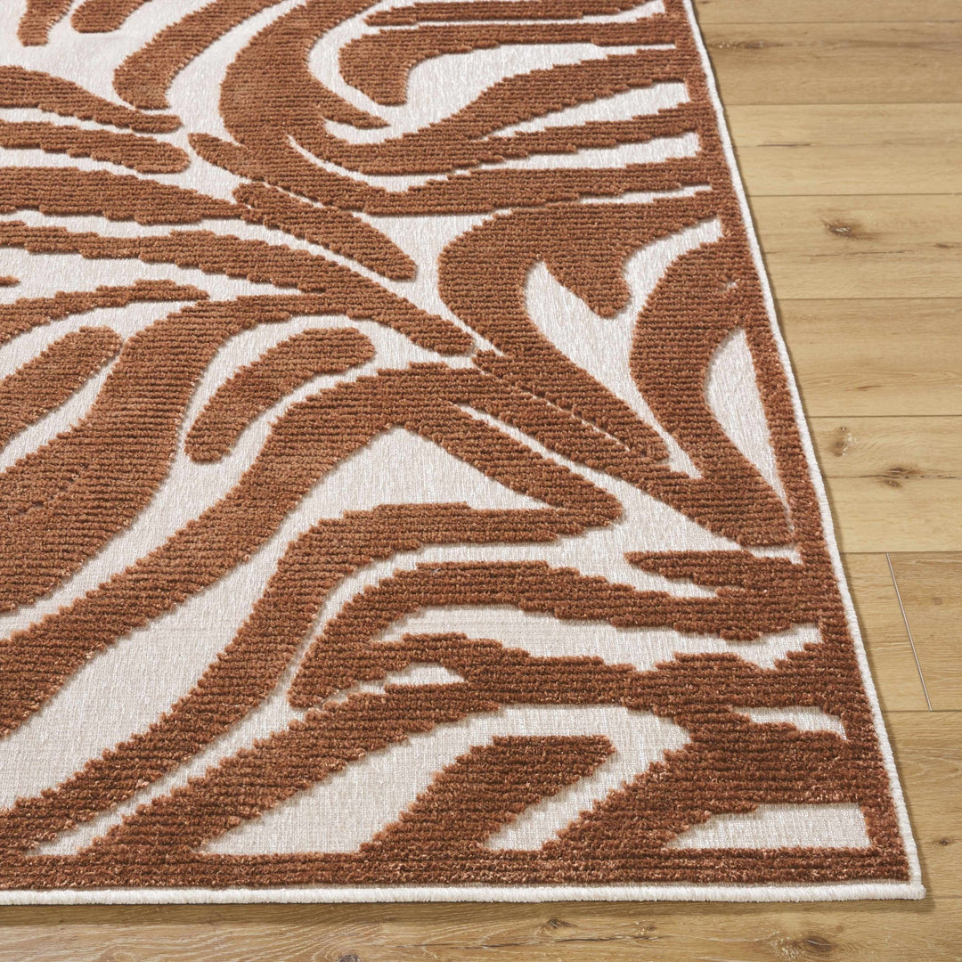 Keto Brown Contemporary Style Washable Area Rug - The Rug Decor