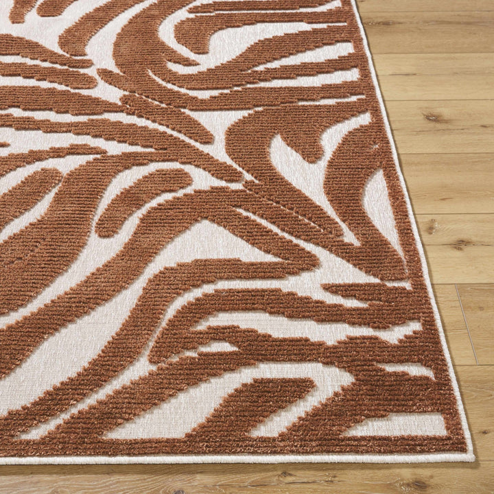 Keto Brown Contemporary Style Washable Area Rug - The Rug Decor